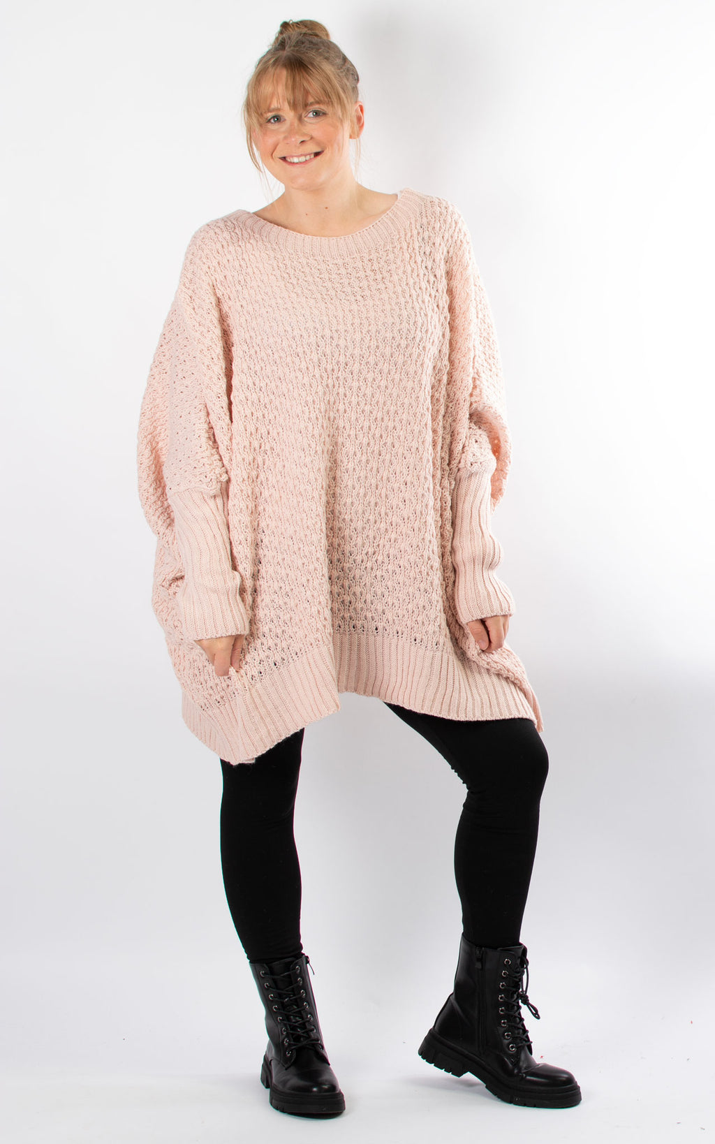 Oversized Chunky Knit Jumper | Pink