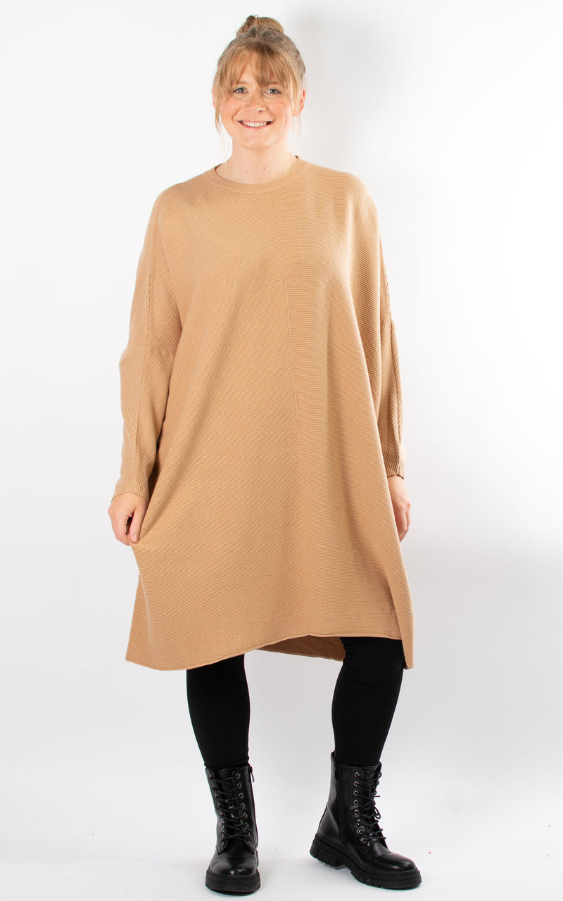 Oversized Jumper Dress | Camel