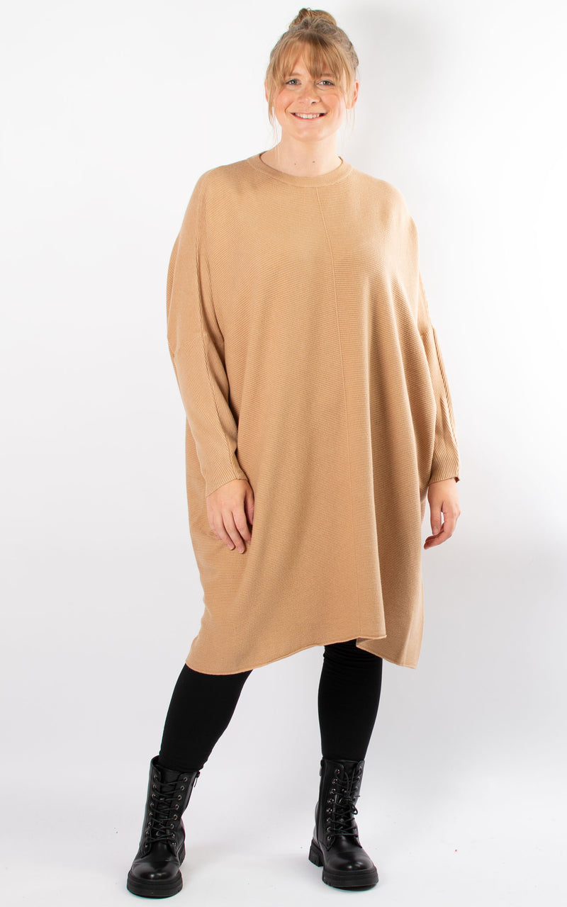 Oversized Jumper Dress | Camel