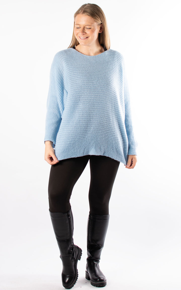 *PRE-ORDER* Batwing Button Back | Baby Blue
