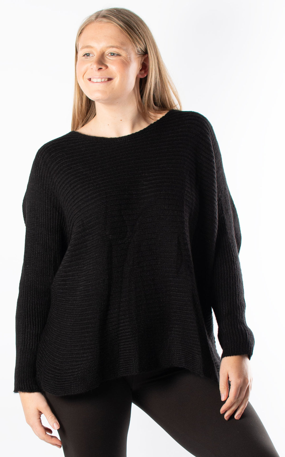 Batwing Button Back | Black