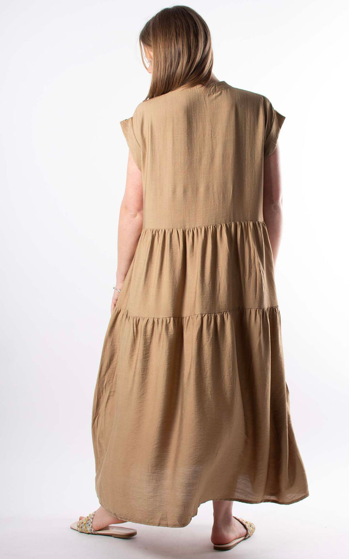 Palma Button Maxi Dress | Gold