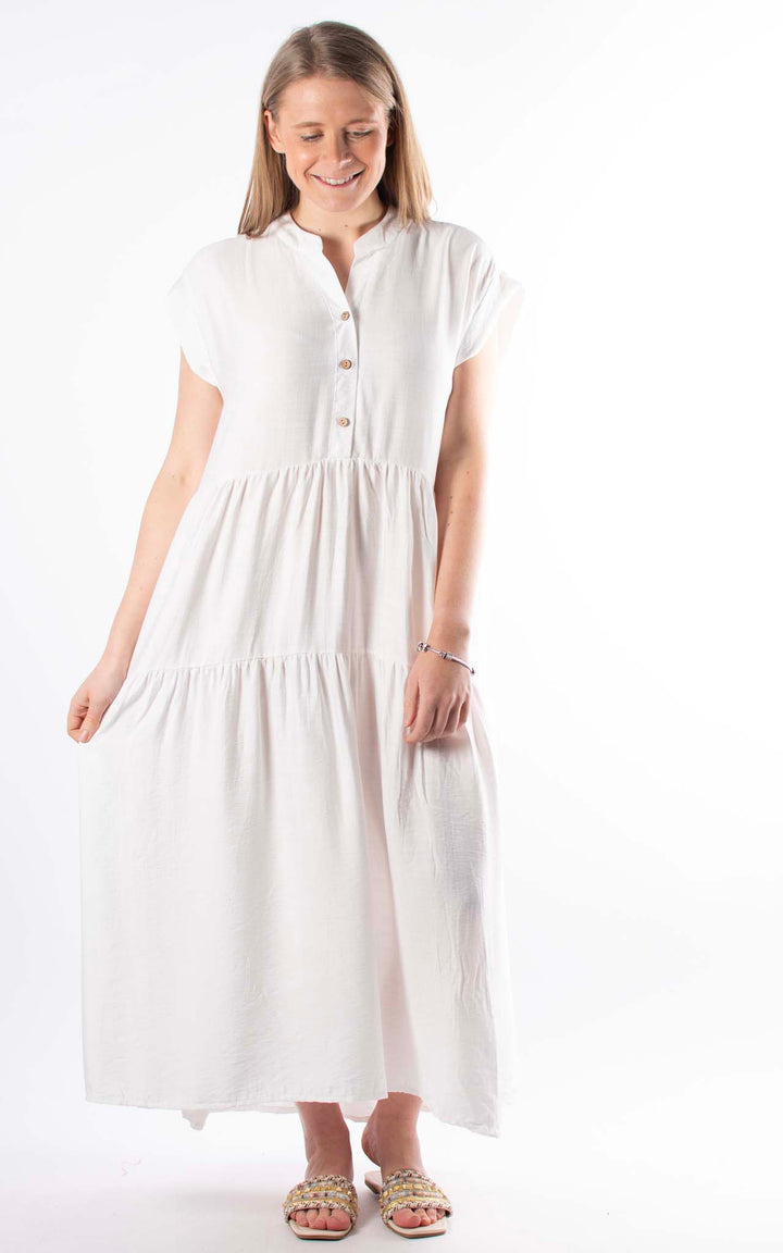 Palma Button Maxi Dress | Ivory