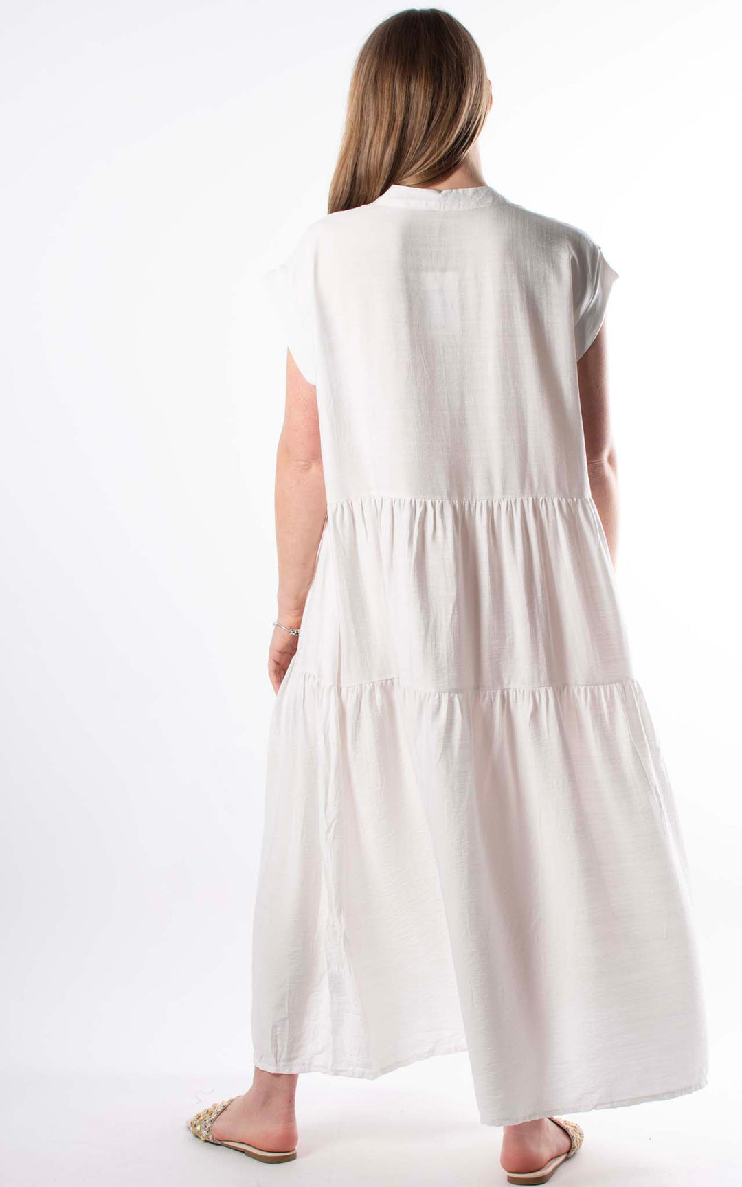 Palma Button Maxi Dress | Ivory