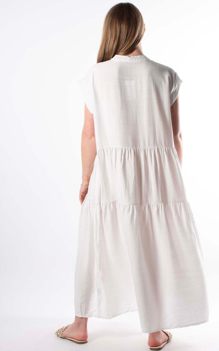 Palma Button Maxi Dress | Ivory