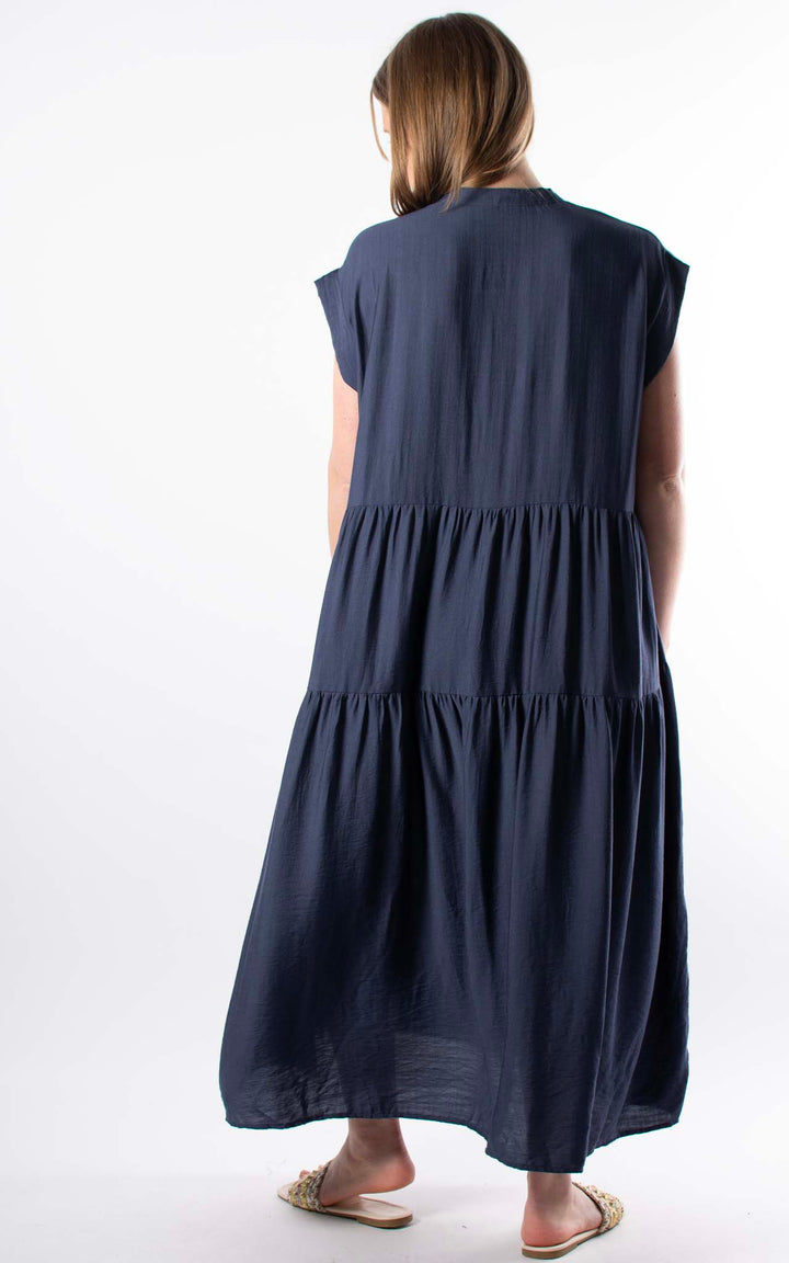 Palma Button Maxi Dress | Navy