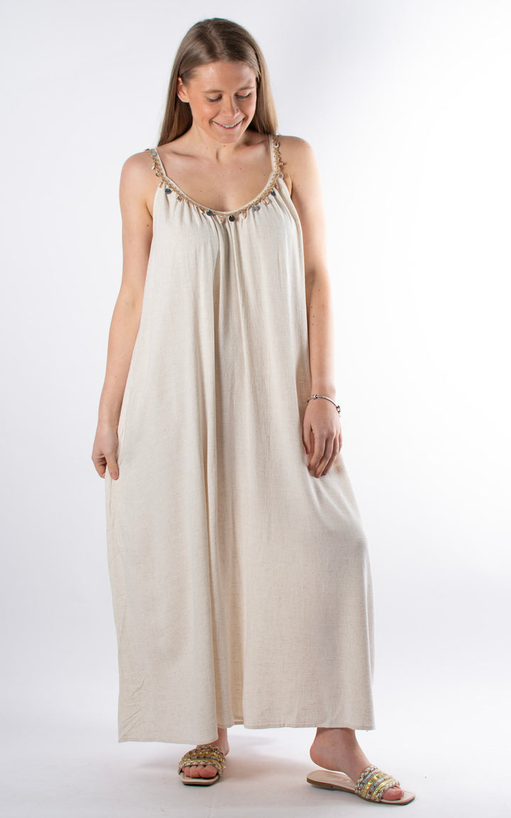 Palma Crochet Shell Dress | Oat