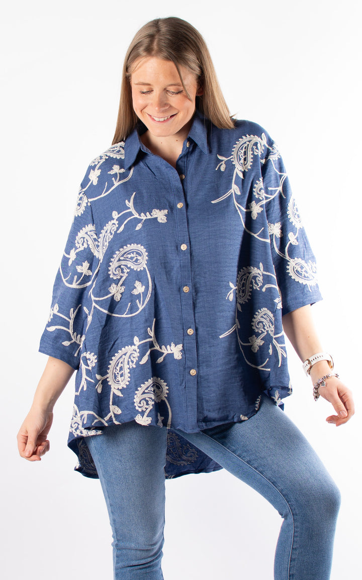 Palma Embroidered Denim Shirt