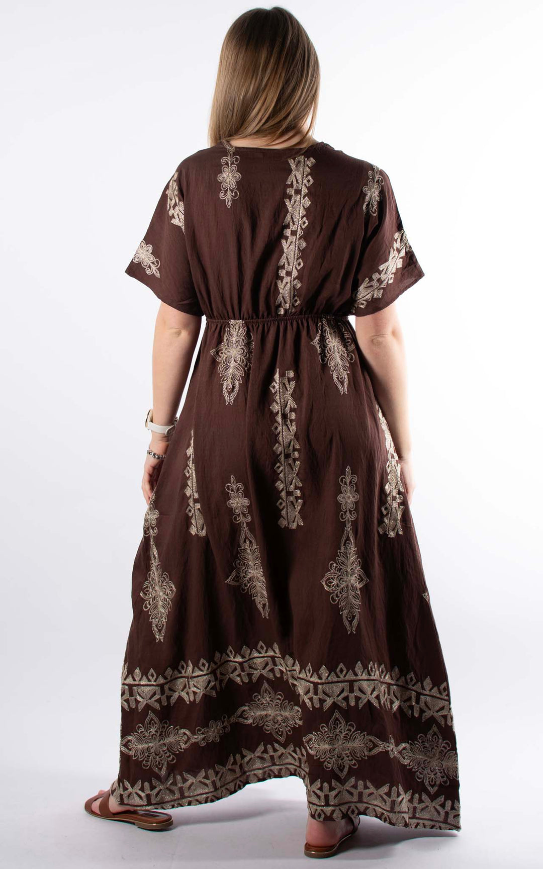 Palma Embroidered Dress | Chocolate