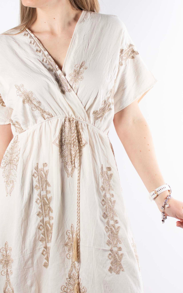Palma Embroidered Dress | Ivory