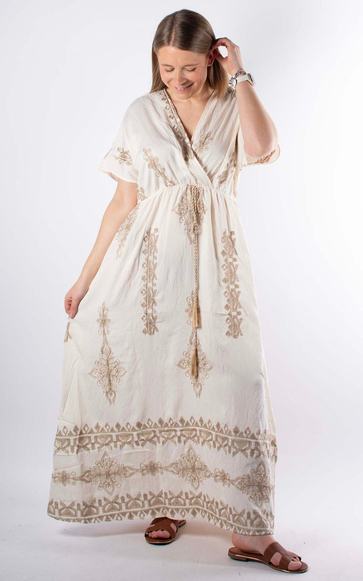 Palma Embroidered Dress | Ivory