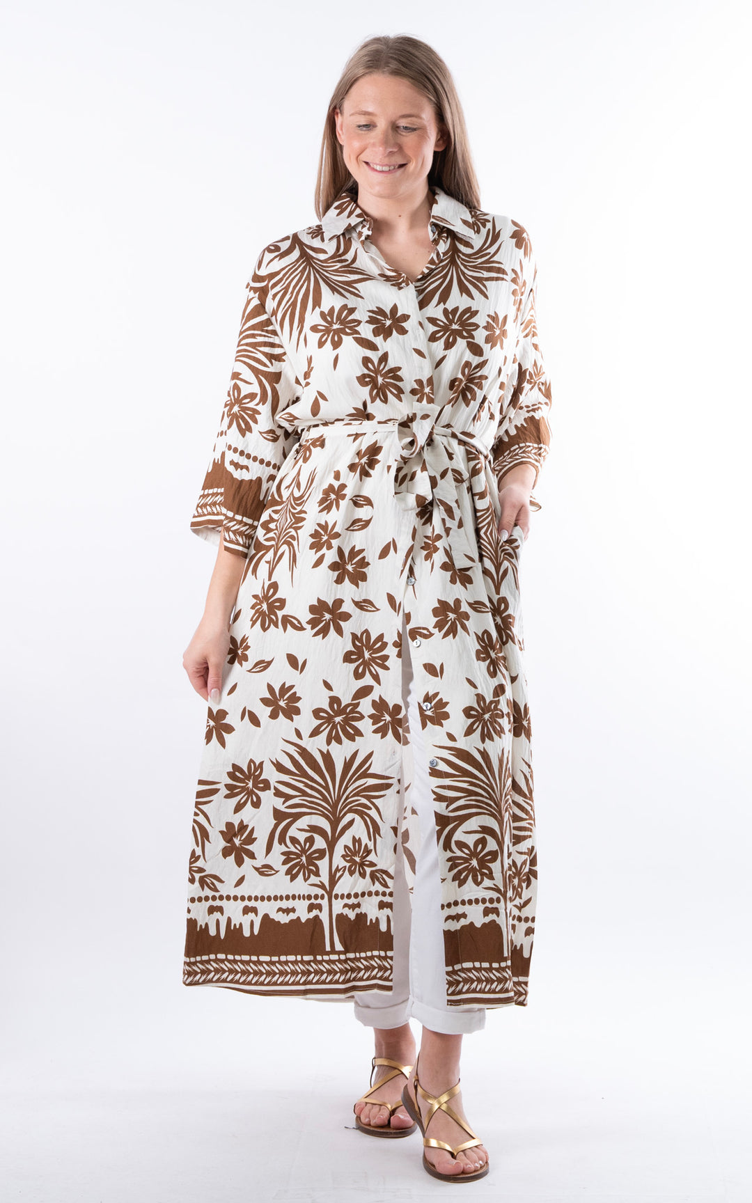 Palma Floral Dress | Camel
