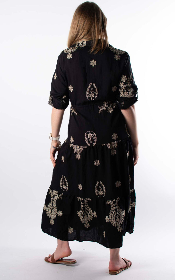 Palma Floral Tiered Dress | Black