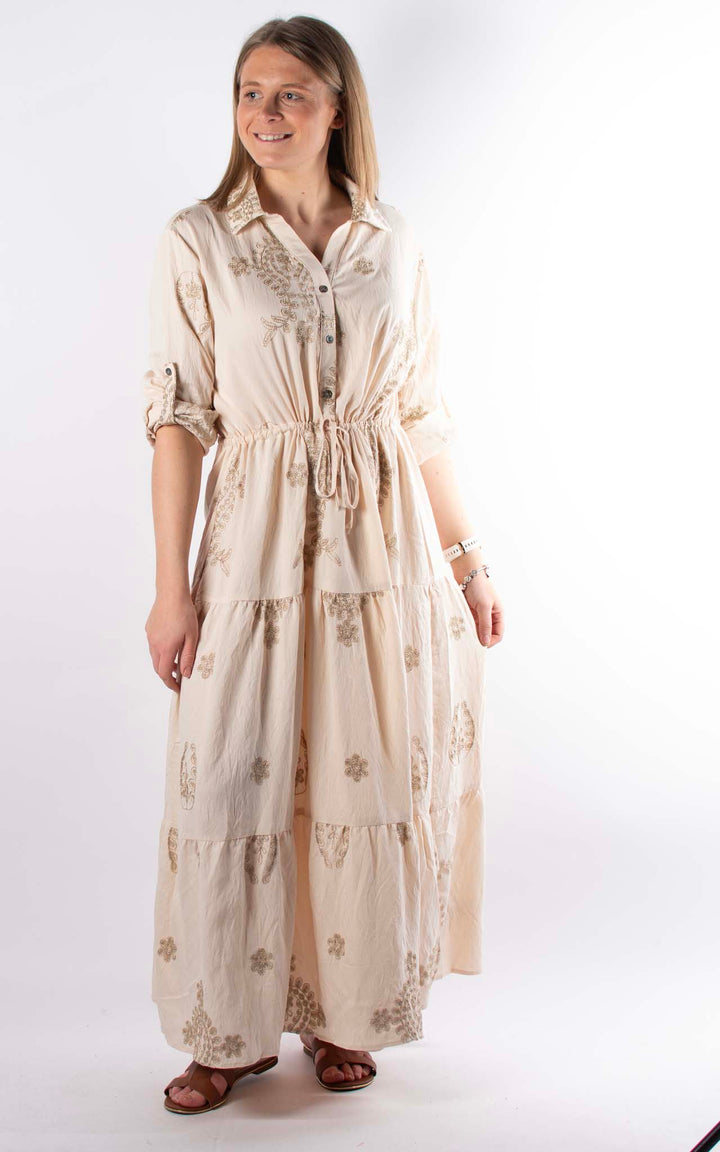 Palma Floral Tiered Dress | Champagne