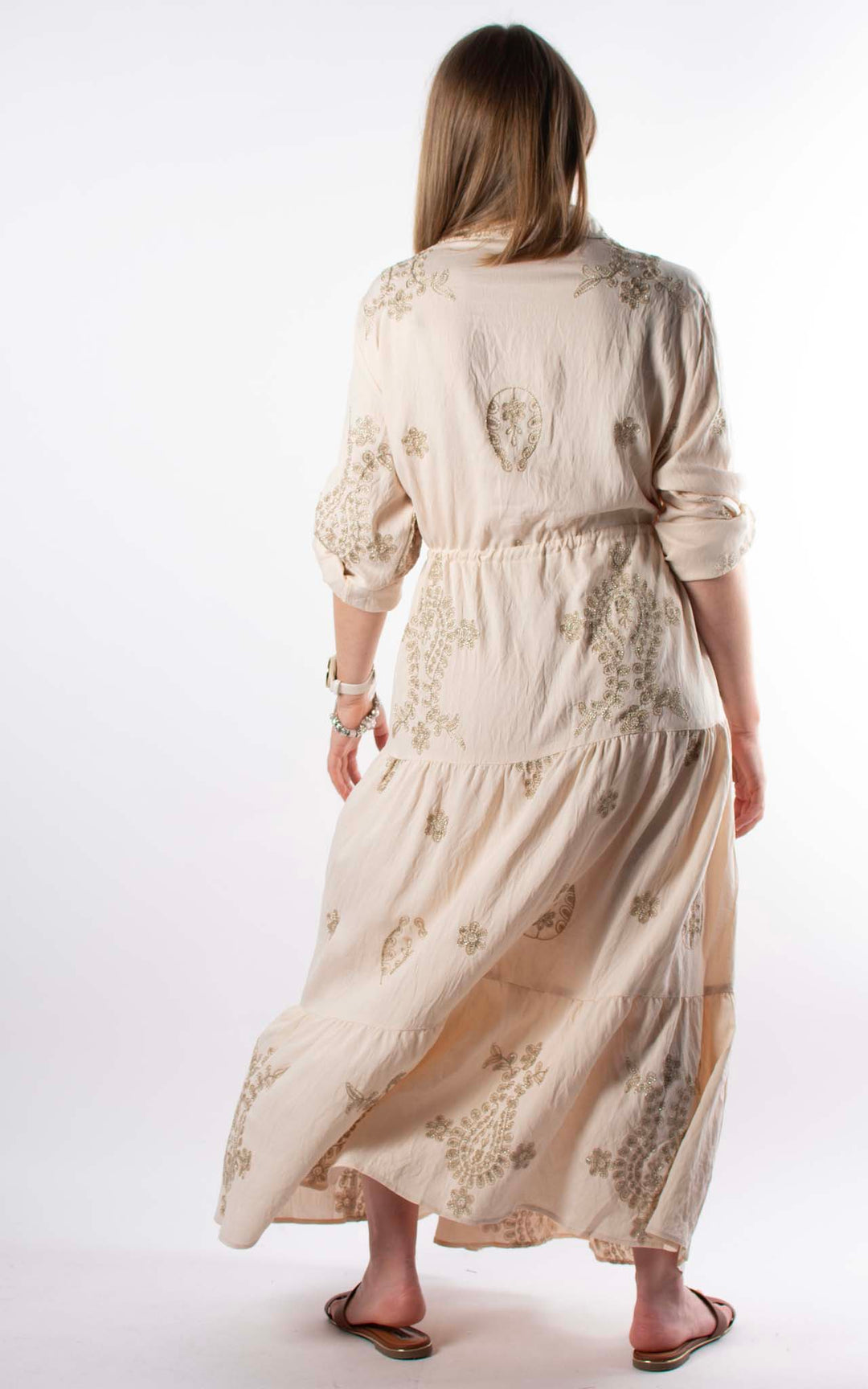 Palma Floral Tiered Dress | Champagne