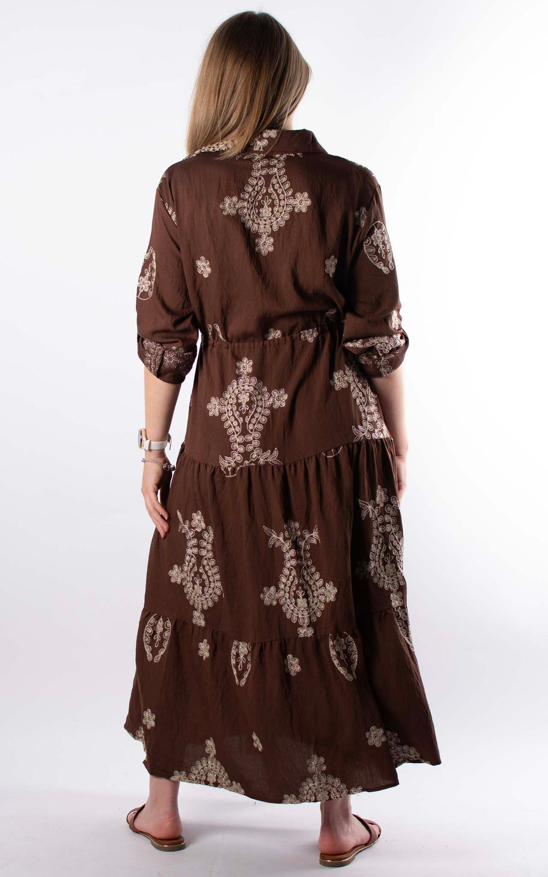 Palma Floral Tiered Dress | Chocolate