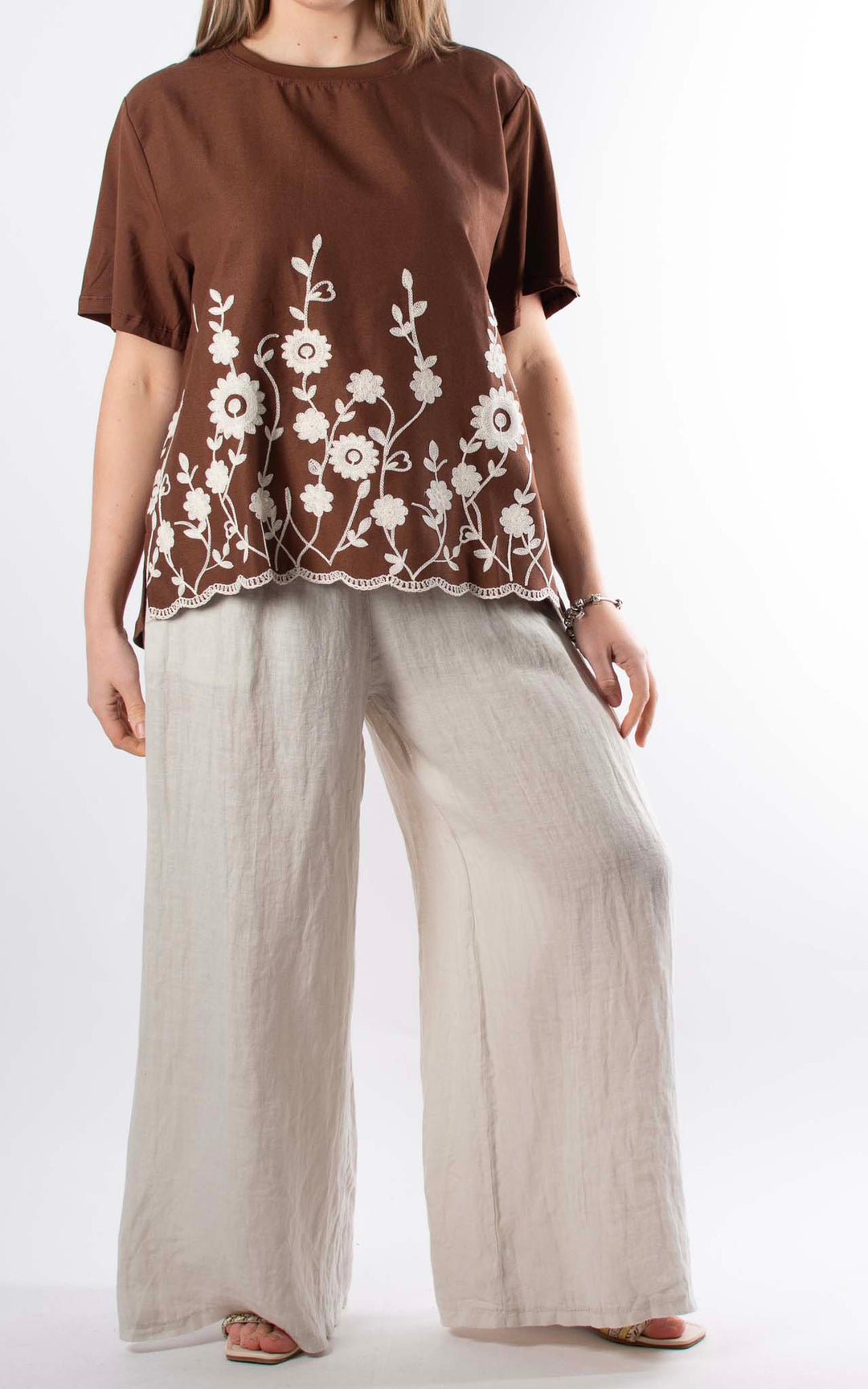 Palma Floral Top | Chocolate