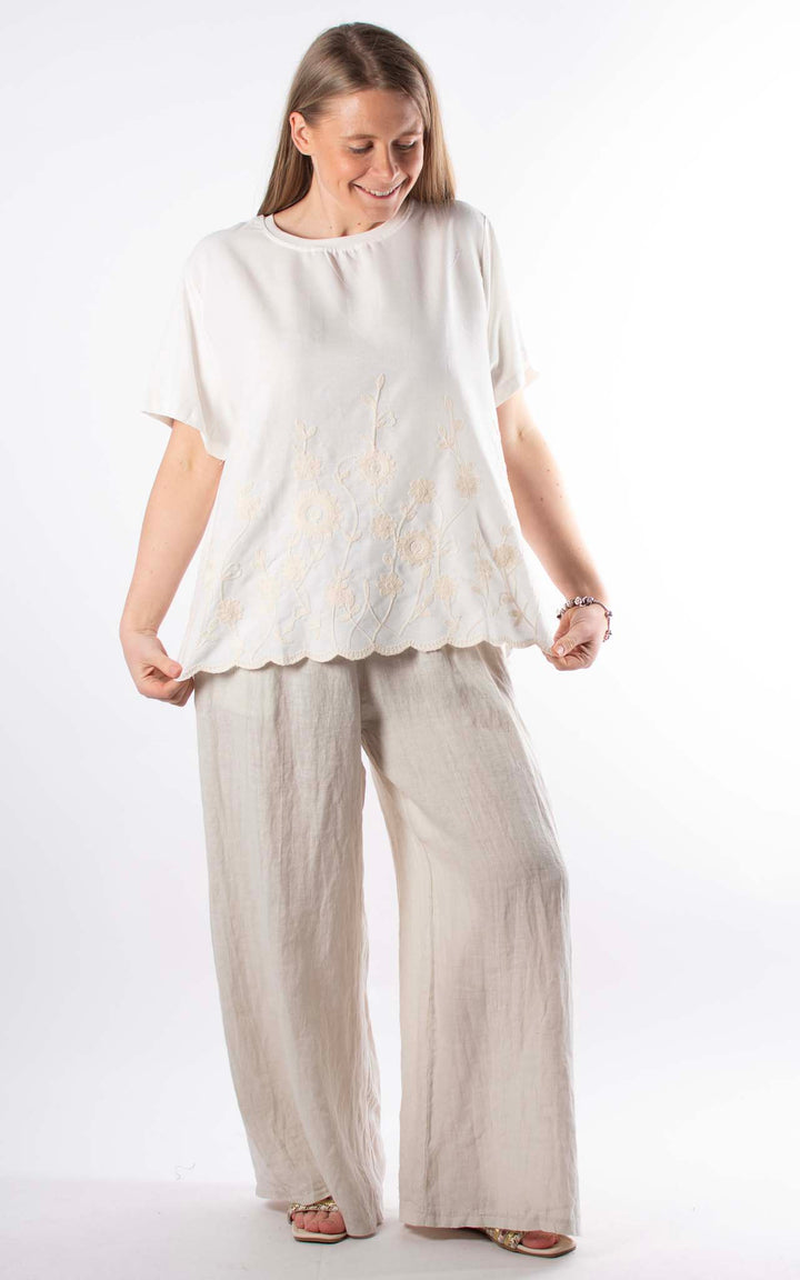 Palma Floral Top | Cream
