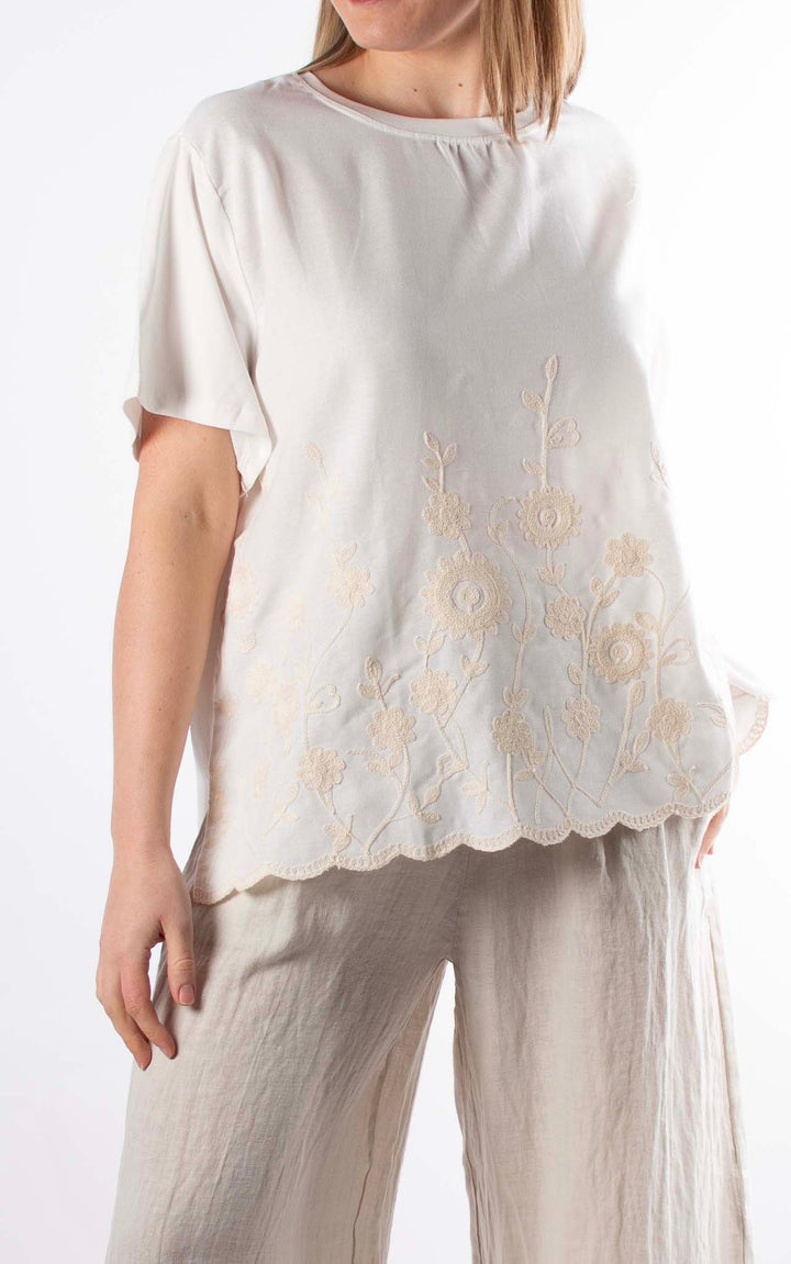 Palma Floral Top | Cream