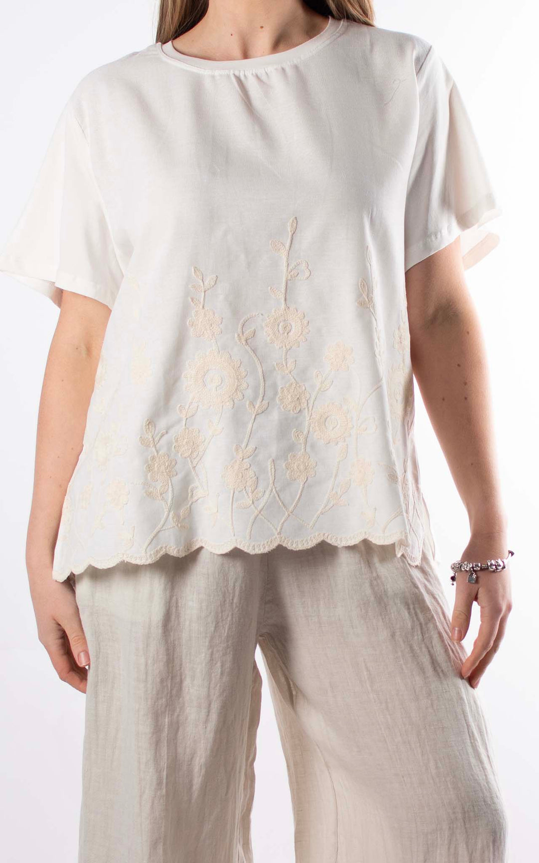 Palma Floral Top | Cream