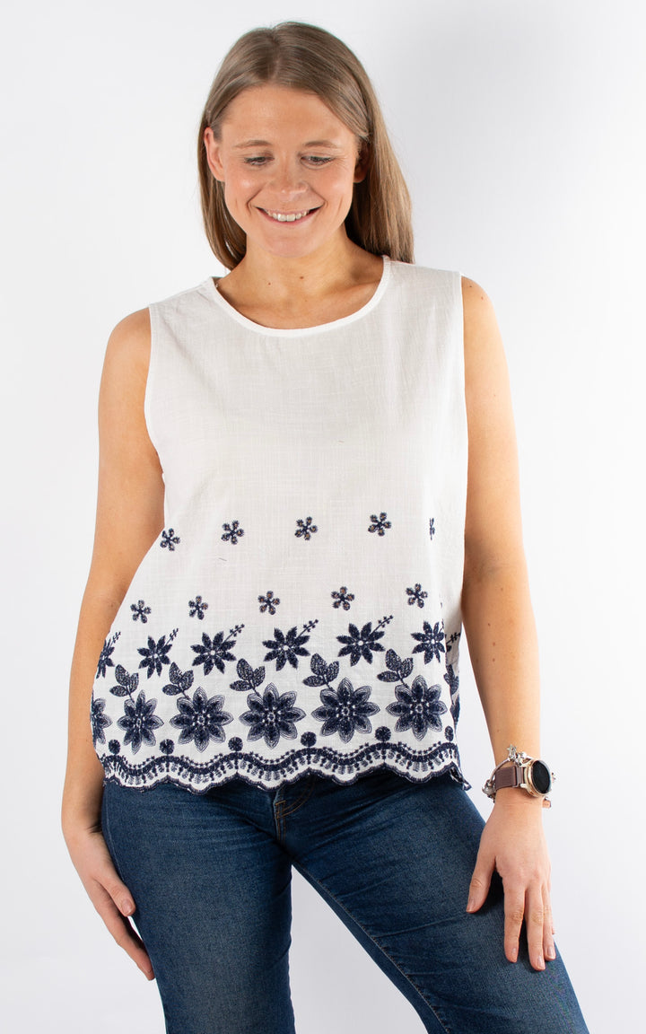 Palma Floral Vest | Ivory