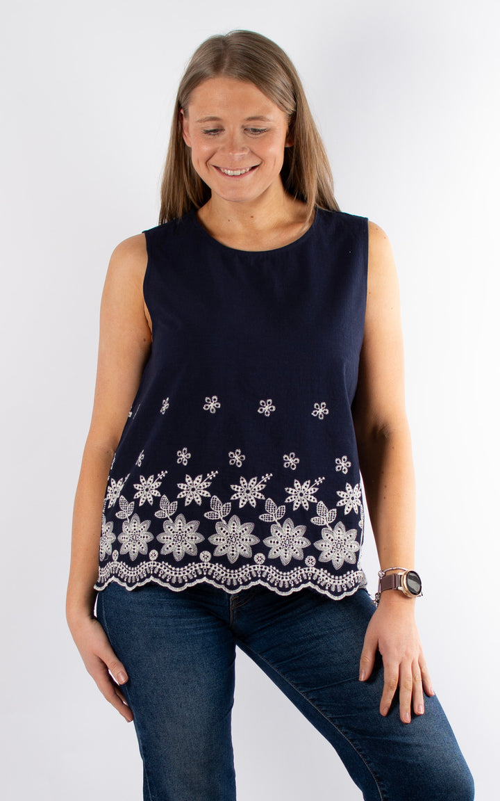 Palma Floral Vest | Navy
