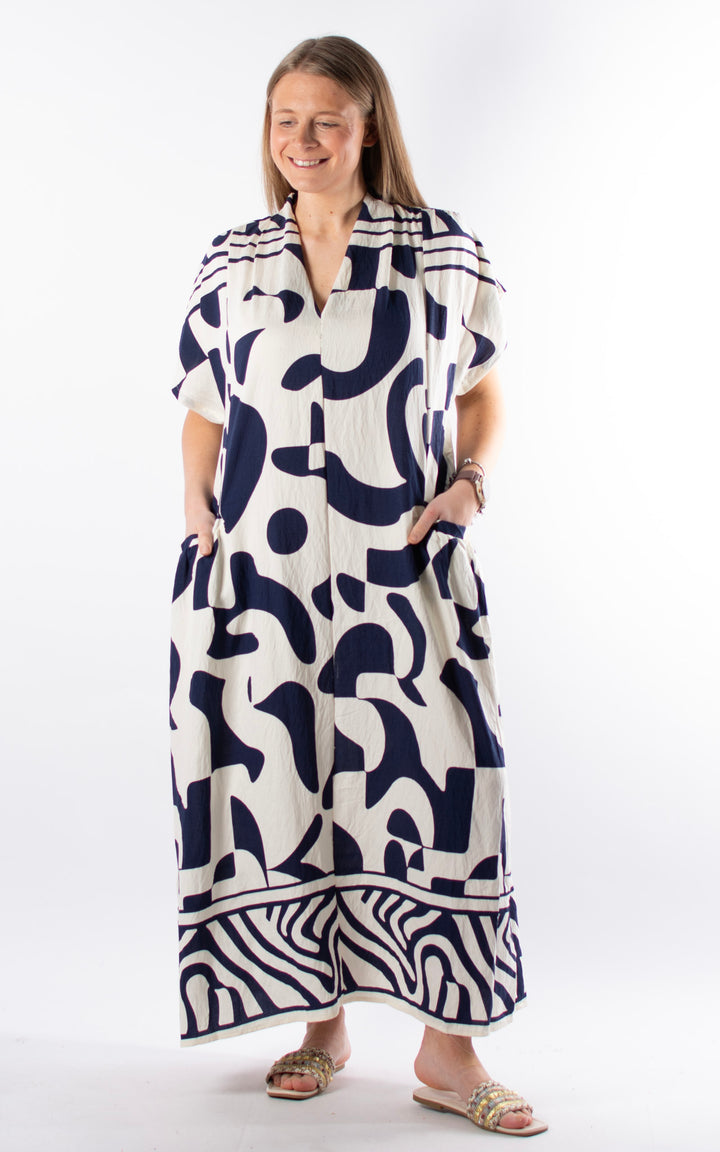 Palma Geometric Dress | Blue