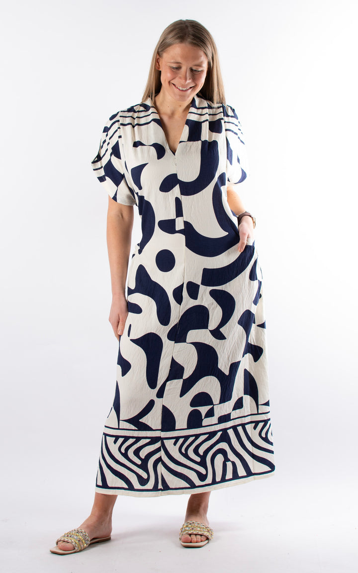 Palma Geometric Dress | Blue