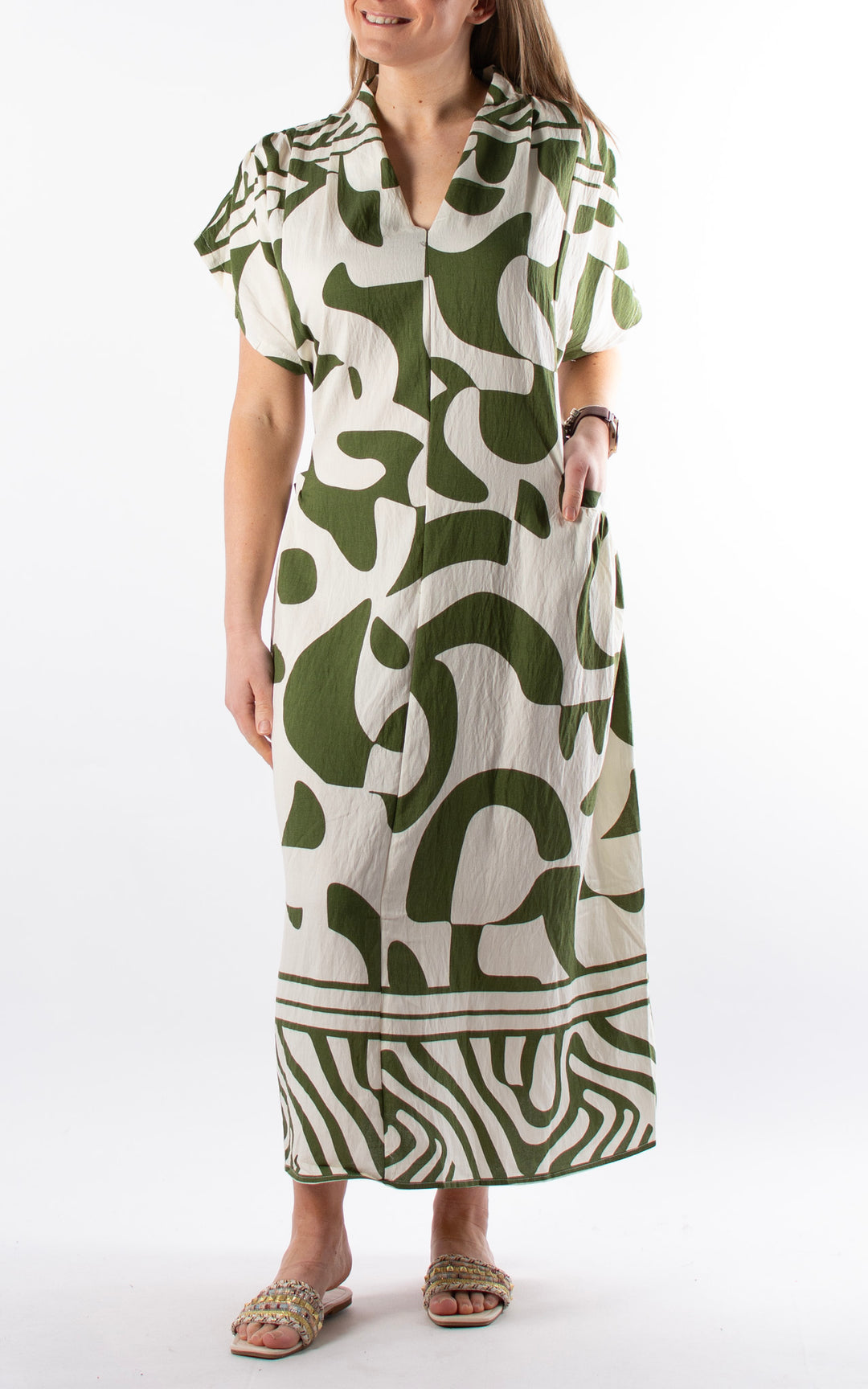 Palma Geometric Dress | Green