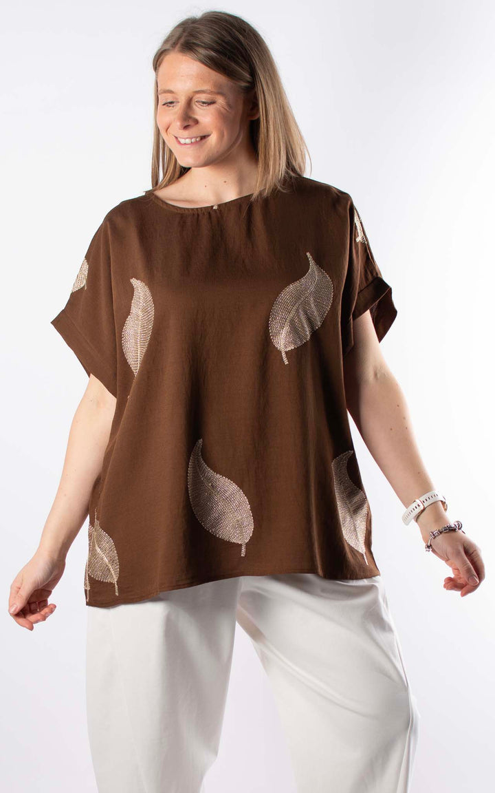 Palma Gold Leaf T | Chocolate