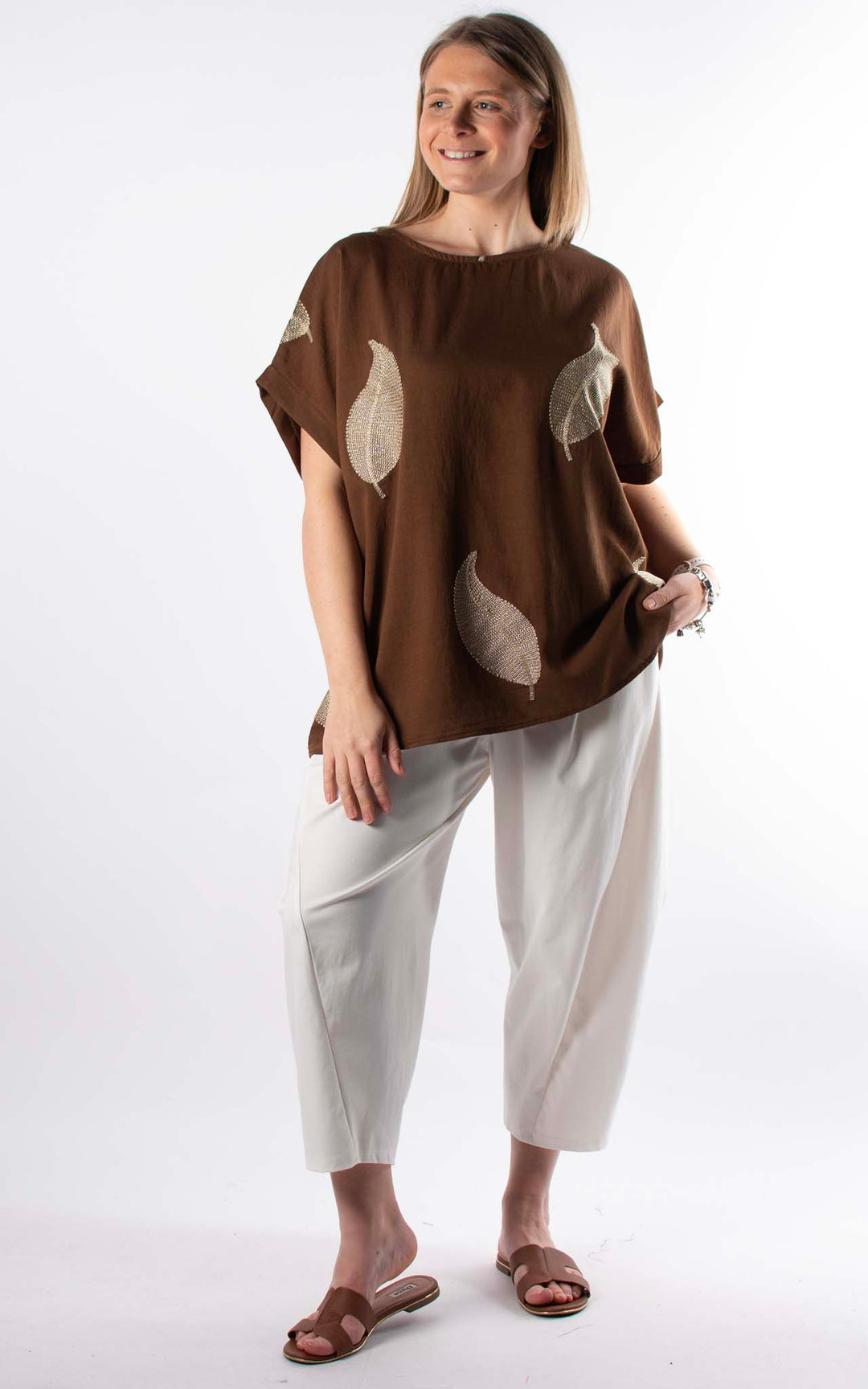 Palma Gold Leaf T | Chocolate