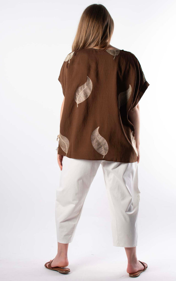 Palma Gold Leaf T | Chocolate