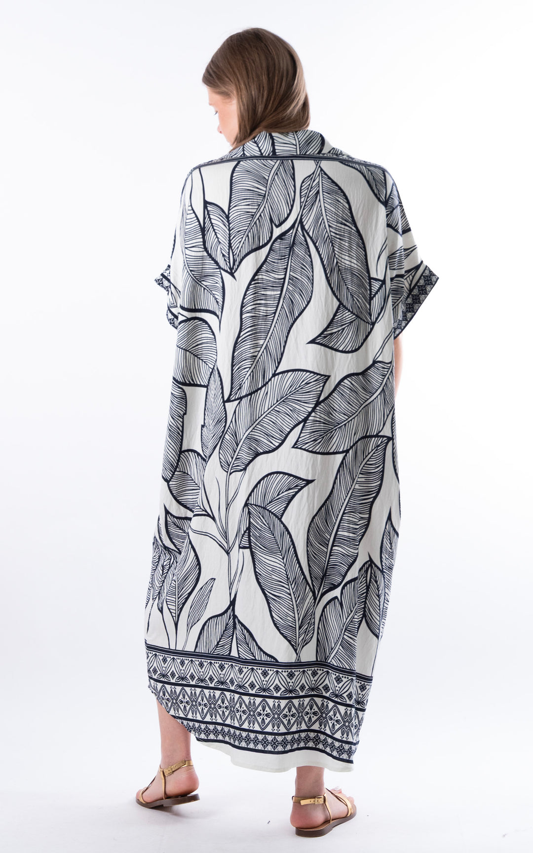 Palma Large Leaf Dress | Ivory