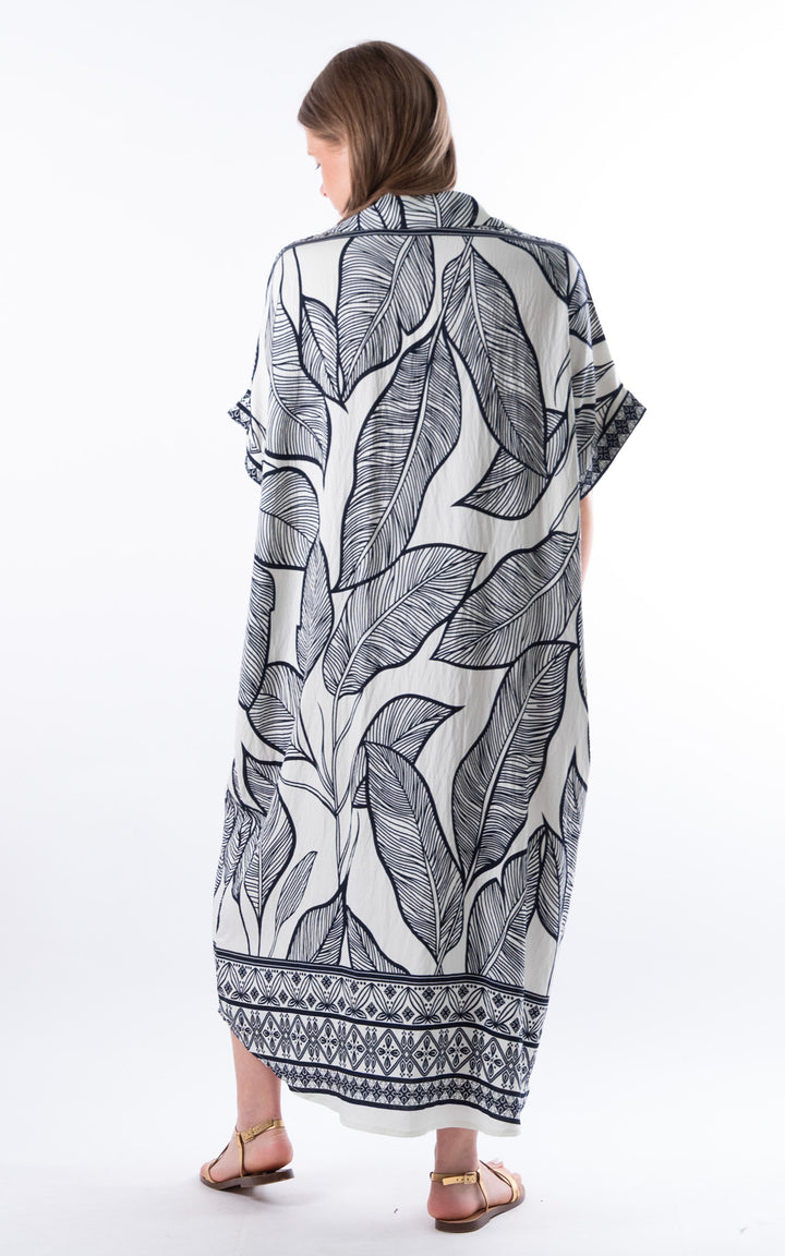 Palma Large Leaf Dress | Ivory