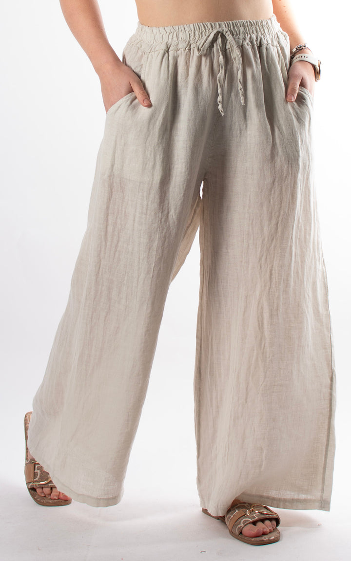 Palma Linen Trouser| Beige