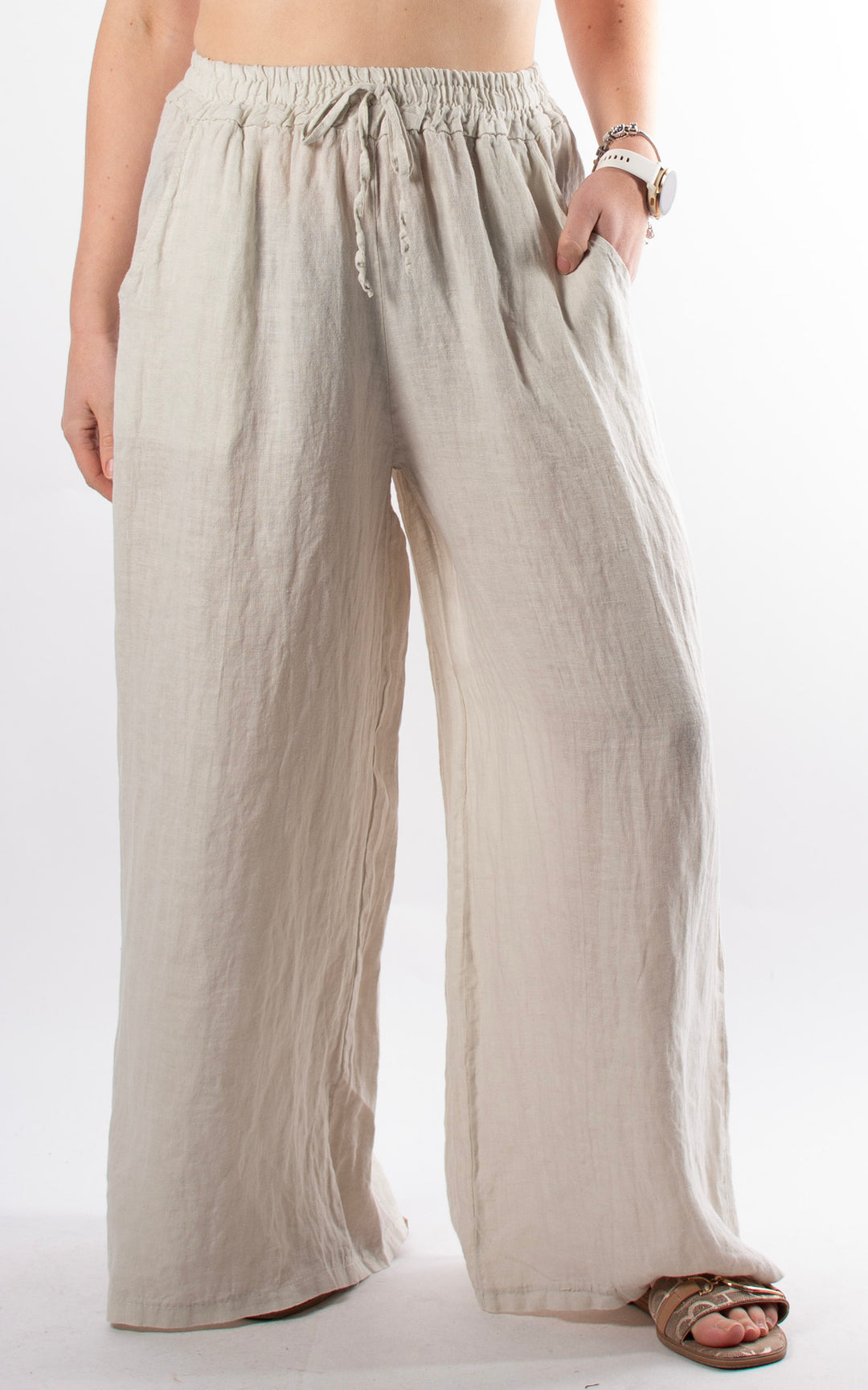 Palma Linen Trouser| Beige