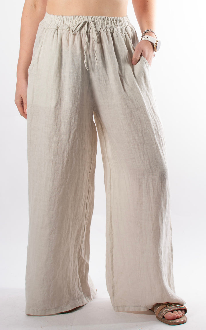 Palma Linen Trouser| Beige