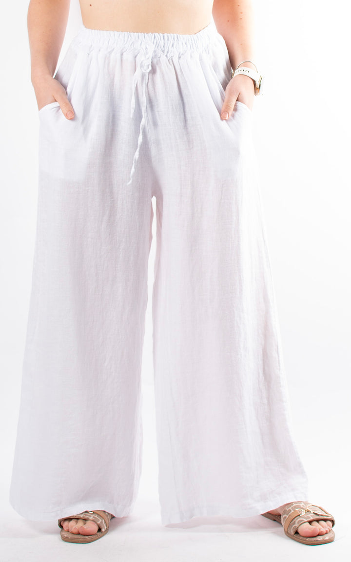 Palma Linen Trouser | White