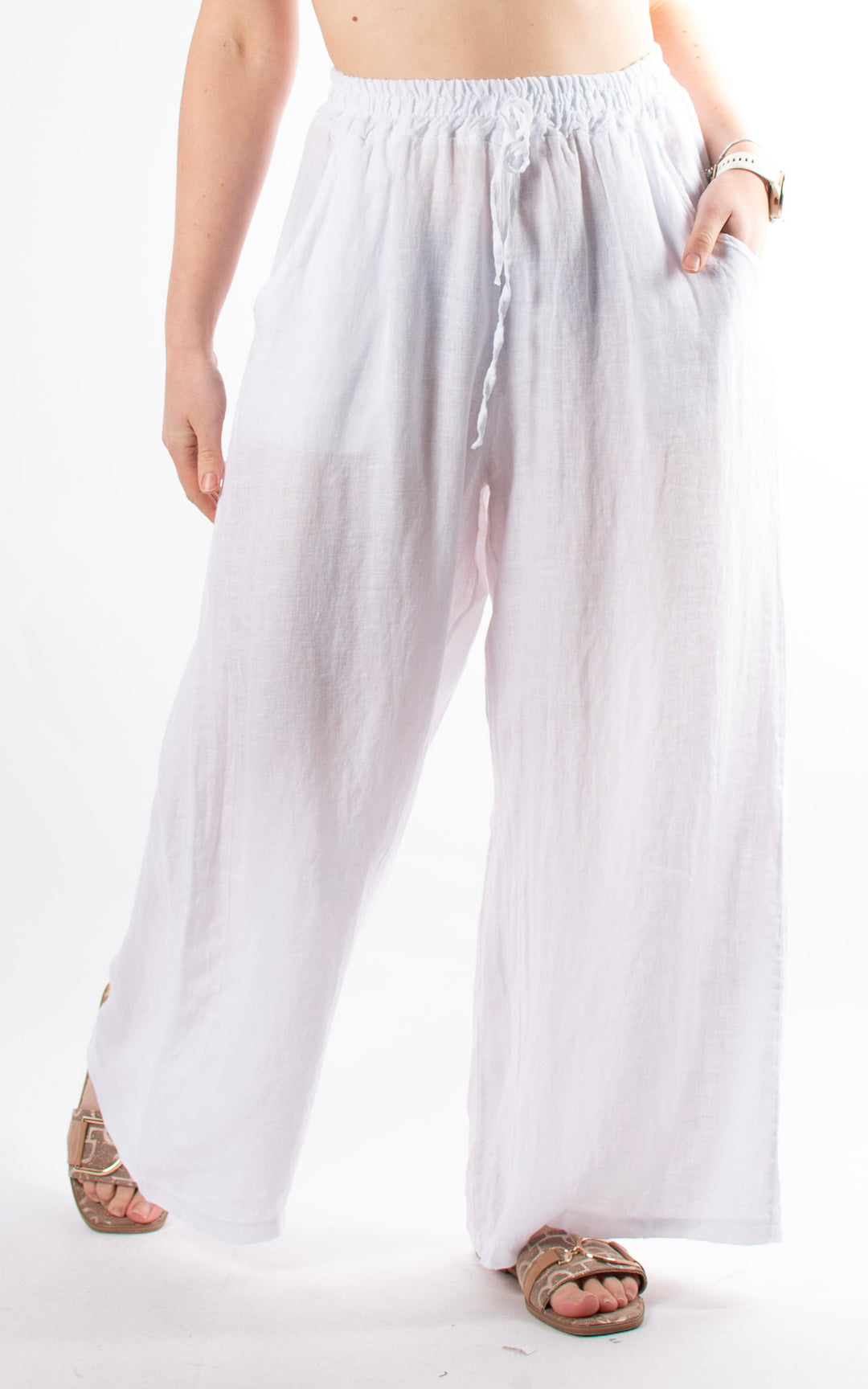 Palma Linen Trouser | White