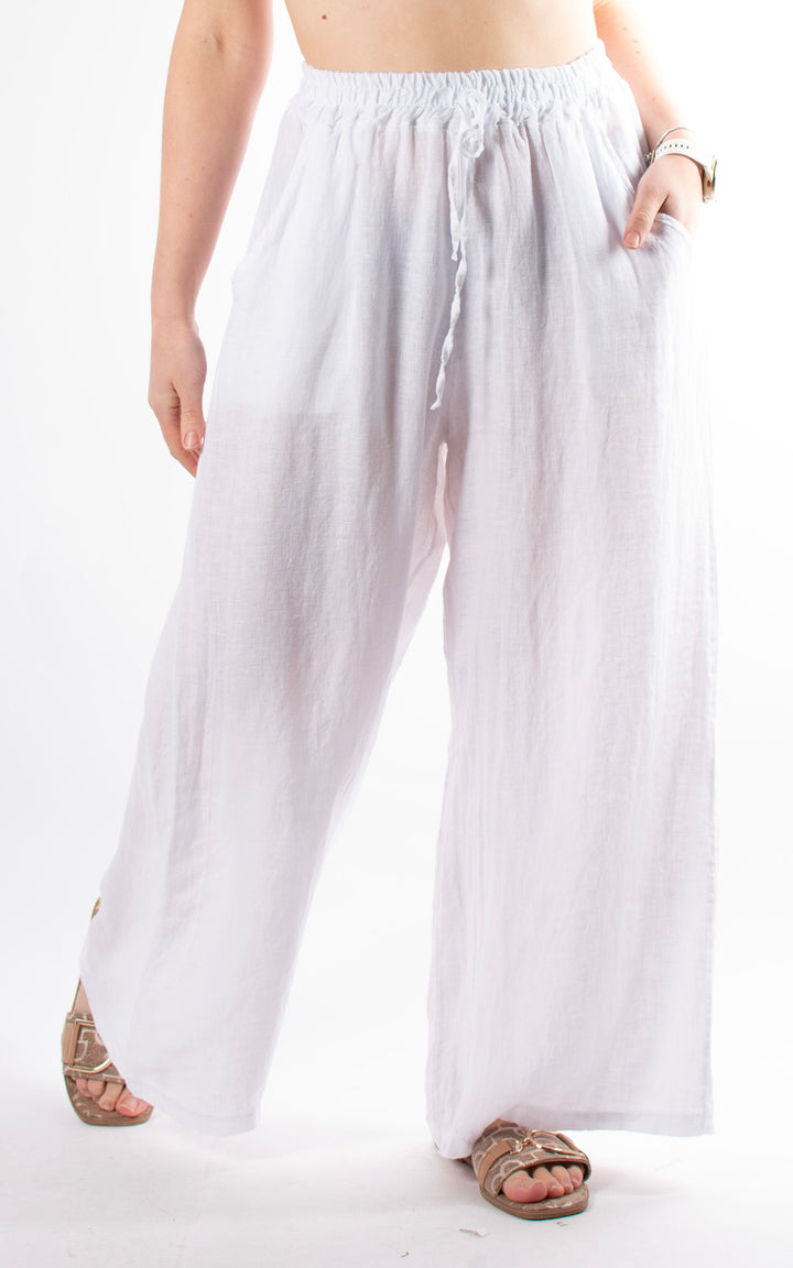 Palma Linen Trouser | White