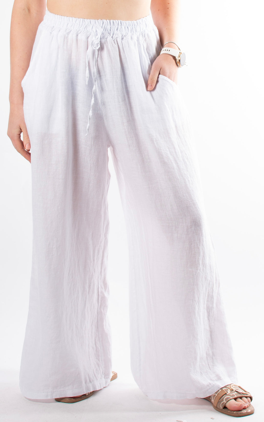 Palma Linen Trouser | White