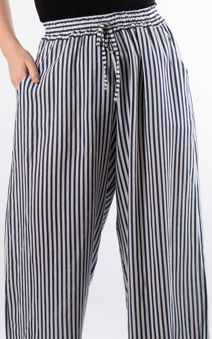 Palma Linen Trousers | Navy Stripe