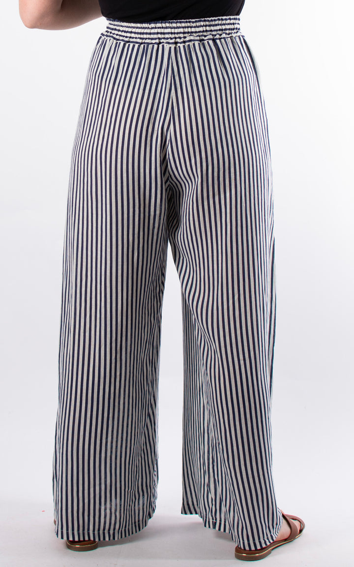Palma Linen Trousers | Navy Stripe