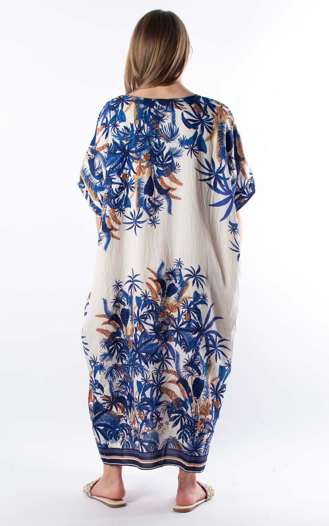 Palma Multi-Leaf Dress | Blue