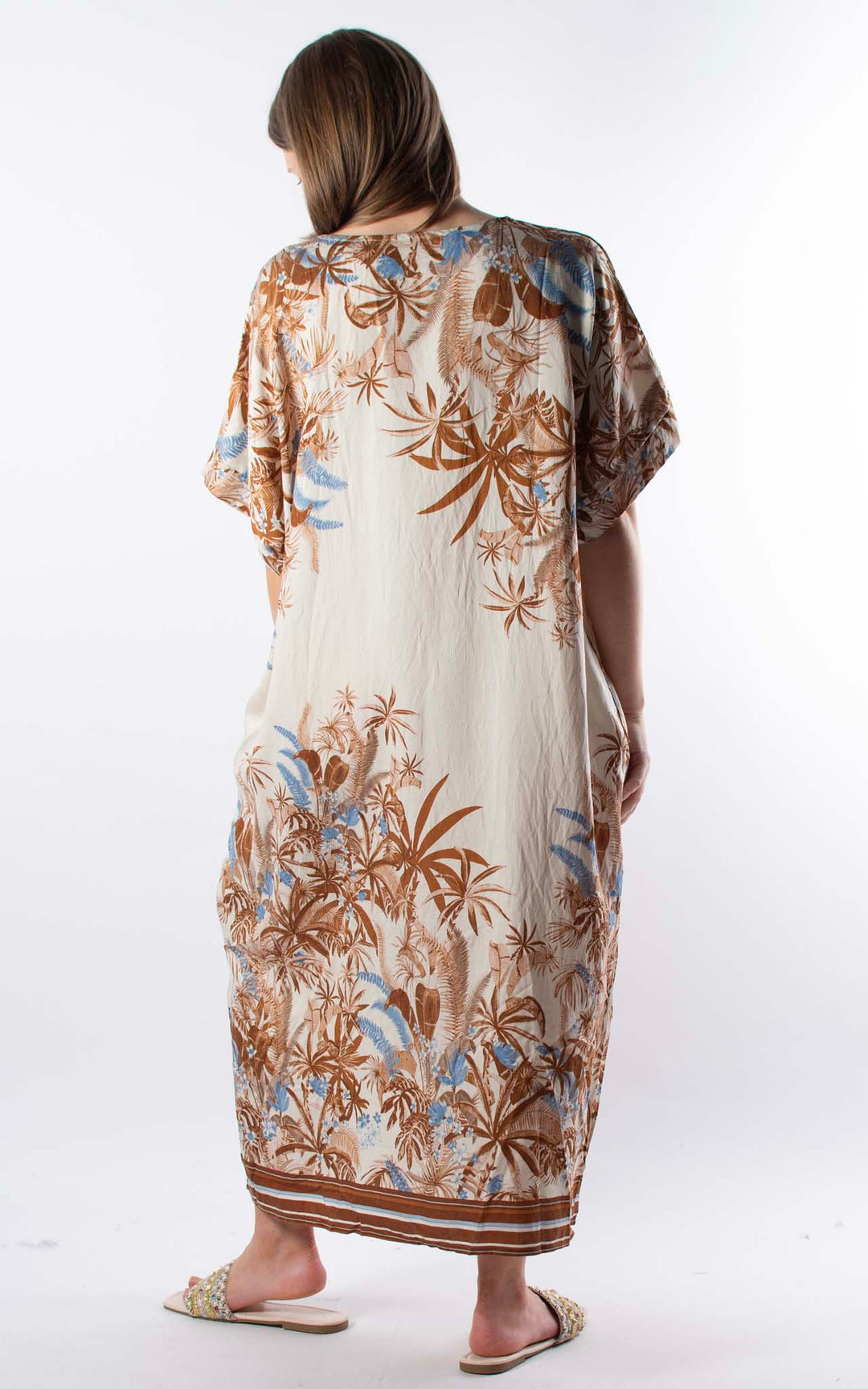 Palma Multi-Leaf Dress | Chocolate