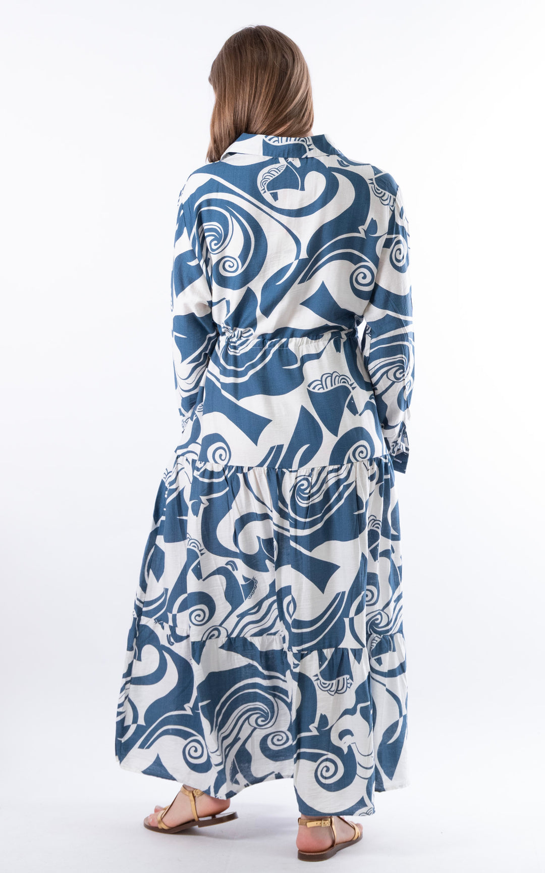 Palma Multi-Pattern Dress | Denim