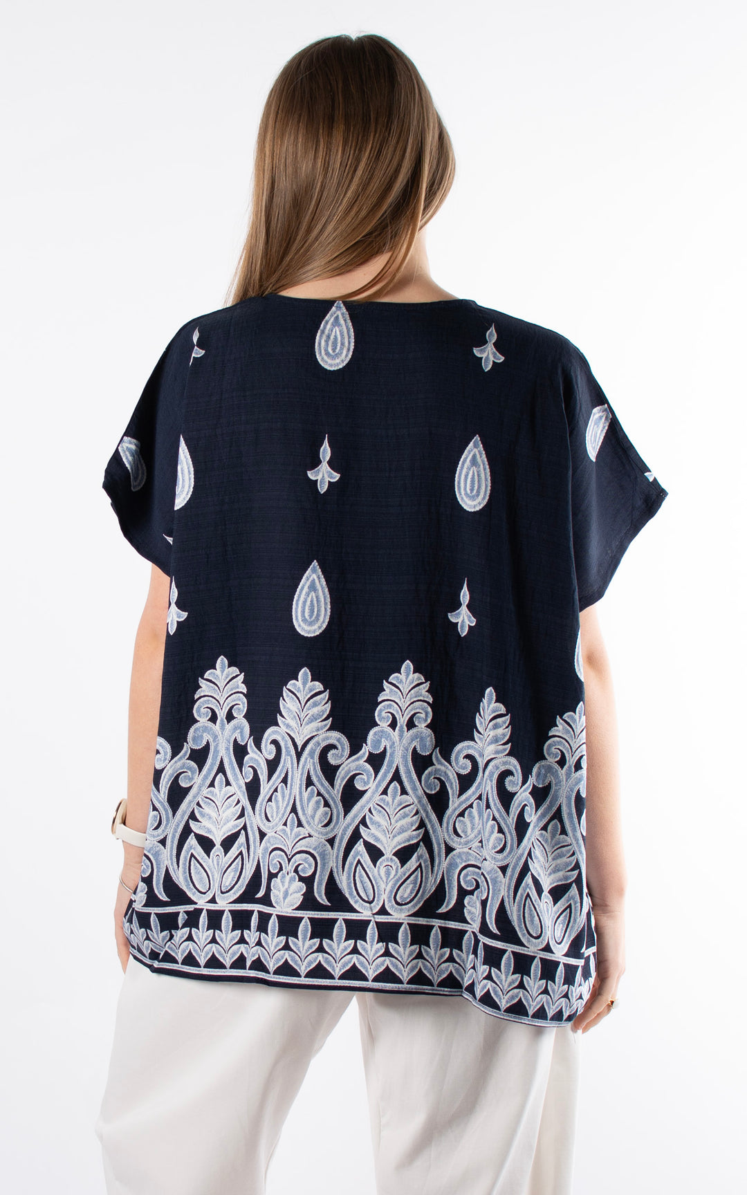 Palma Paisley T | Navy