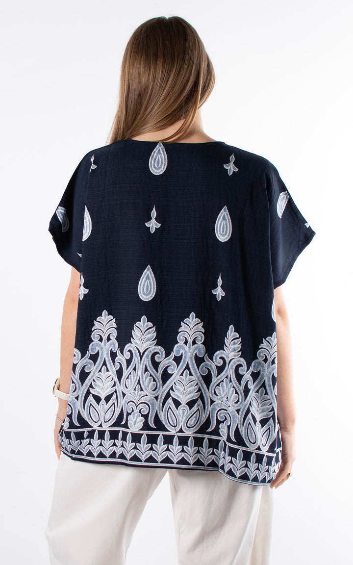 Palma Paisley T | Navy