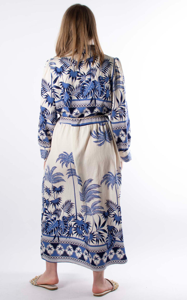 Palma Palm Shirt Dress | Blue