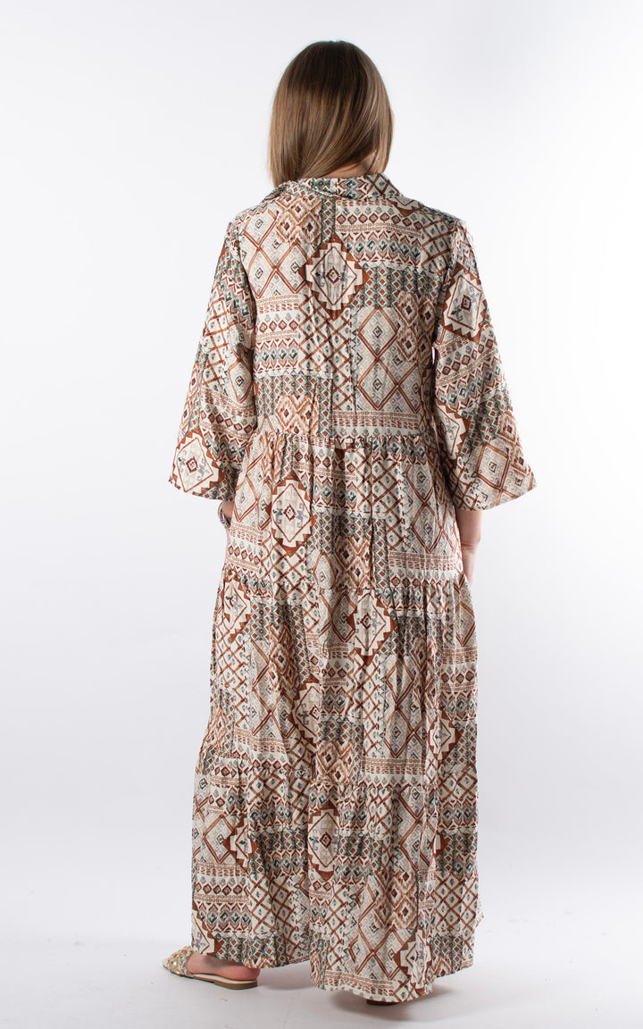 Palma Pattern Shirt Dress | Green